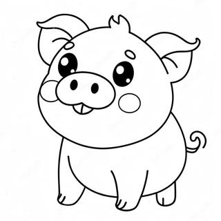 Cochon Kawaii Mignon Pages À Colorier