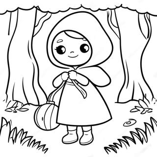 Page A Colorier Petit Chaperon Rouge Dans La Foret 25336-23161