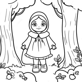 Page A Colorier Petit Chaperon Rouge Dans La Foret 25336-23164