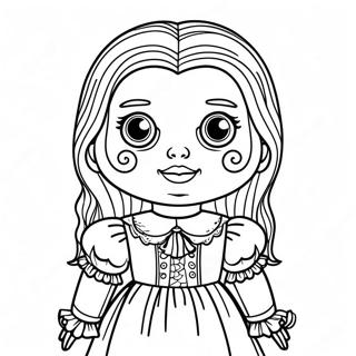 Page A Colorier Poupee Hantee Avec Des Yeux Effrayants 25386-23390