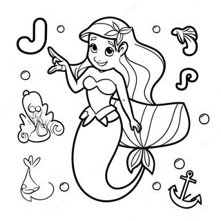 Ariel Et Ses Amis Page A Colorier De Lalphabet 25426-23424
