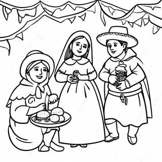 Page A Colorier De La Scene Traditionnelle De Las Posadas 25475-23271