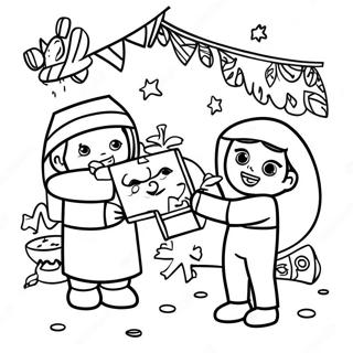 Celebration De Las Posadas Avec Pinata Page A Colorier 25476-23274