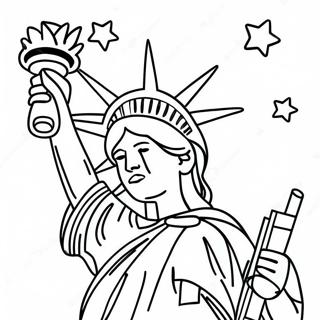 Page A Colorier La Statue De La Liberte Avec Des Etoiles Scintillantes 25536-23321