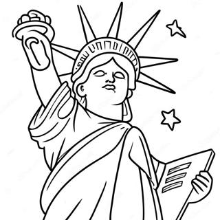 Page A Colorier La Statue De La Liberte Avec Des Etoiles Scintillantes 25536-23324