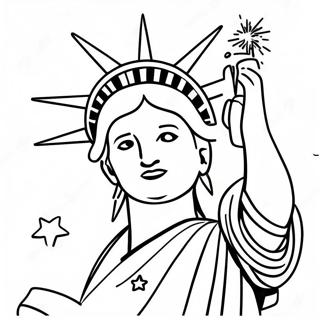 Page A Colorier La Statue De La Liberte Avec Des Etoiles Scintillantes 25536-23510