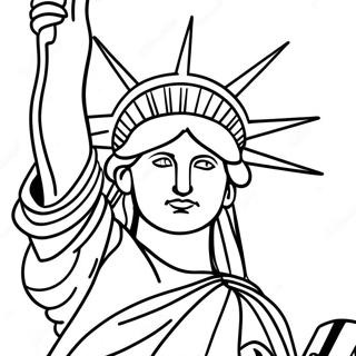 Page A Colorier La Statue De La Liberte Avec Des Etoiles Scintillantes 25536-23511