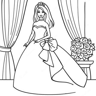 Page A Colorier Barbie De Mariage Elegante En Robe 25566-23347