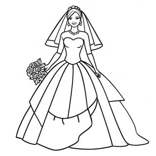 Page A Colorier Barbie De Mariage Elegante En Robe 25566-23533