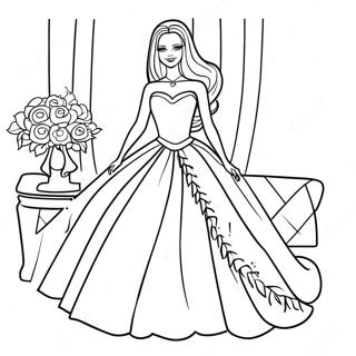 Page A Colorier Barbie De Mariage Elegante En Robe 25566-23534