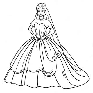 Page A Colorier Barbie De Mariage Elegante En Robe 25566-23535