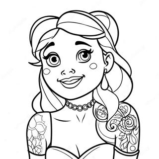 Page A Colorier Princesse Disney Tatouee 25585-23360