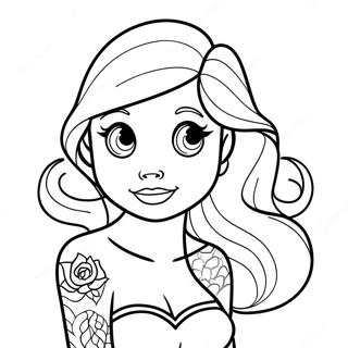 Page A Colorier Ariel Tatouee Et Audacieuse 25586-23364