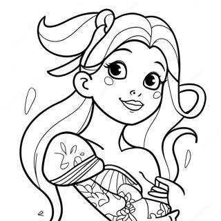 Page A Colorier Ariel Tatouee Et Audacieuse 25586-23549