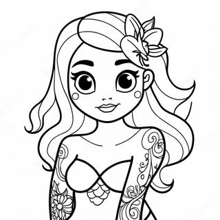 Page A Colorier Ariel Tatouee Et Audacieuse 25586-23550