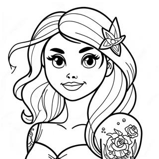 Page A Colorier Ariel Tatouee Et Audacieuse 25586-23551