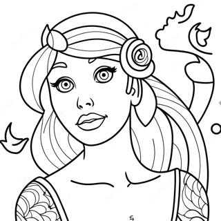 Page A Colorier Ariel Tatouee Et Audacieuse 25586-23552