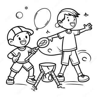 Page A Colorier Enfants Actifs Jouant Au Sport 25606-23566