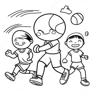 Page A Colorier Enfants Actifs Jouant Au Sport 25606-23567