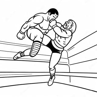 Page A Colorier De Lutteur Wwe Sautant Sur Un Adversaire 25636-23591