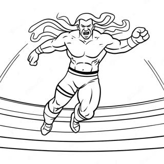 Page A Colorier De Lutteur Wwe Sautant Sur Un Adversaire 25636-23592