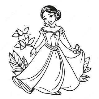 Page A Colorier De Jasmine Dans Une Belle Robe 25707-23637