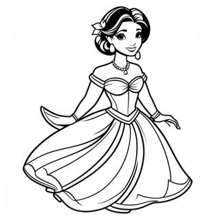 Page A Colorier De Jasmine Dans Une Belle Robe 25707-23639