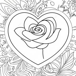 Page A Colorier Rose En Forme De Coeur 25776-23690