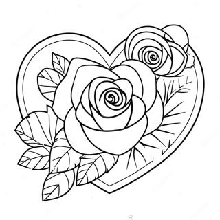 Page A Colorier Rose En Forme De Coeur 25776-23692