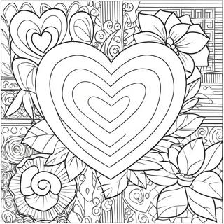 Page A Colorier Belle Rose En Forme De Coeur 25777-23696