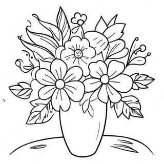 Page A Colorier De Bouquet De Fleurs Colorees 25947-23829