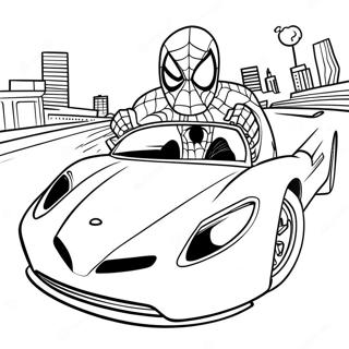 Page A Colorier De Spiderman Conduisant Une Voiture Rapide 25997-23870