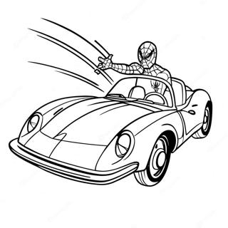 Page A Colorier De Spiderman Conduisant Une Voiture Rapide 25997-23872