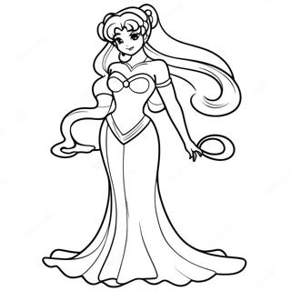 Page A Colorier Princesse Serenity Elegante Dans Une Robe Etincelante 26037-23901