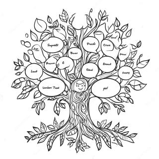 Page A Colorier Arbre Genealogique Colore Avec Feuilles 26047-23910