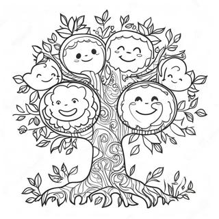 Page A Colorier Arbre Genealogique Colore Avec Feuilles 26047-23912