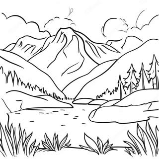 Page A Colorier Paysage Montagnard Realiste 26066-23922