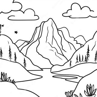 Page A Colorier Paysage Montagnard Realiste 26066-23923