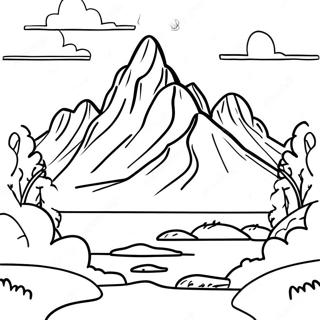 Page A Colorier Paysage Montagnard Realiste 26066-23924