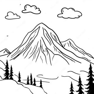 Page A Colorier Montagne Majestueuse Couverte De Neige 26067-23928