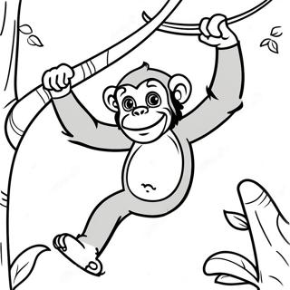 Page A Colorier De Chimpanze Espiegle Se Balancant Dun Arbre 26097-23951