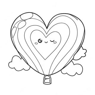 Page A Colorier De Ballon En Forme De Coeur Colore 26217-24045