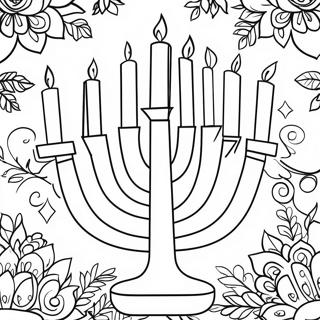 Page A Colorier Menorah Festive 262-214