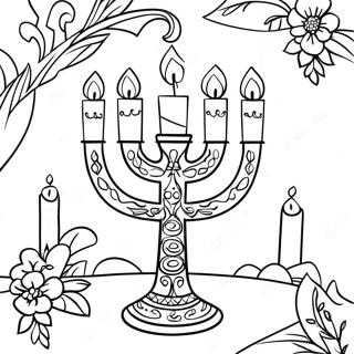 Page A Colorier Menorah Festive 262-216