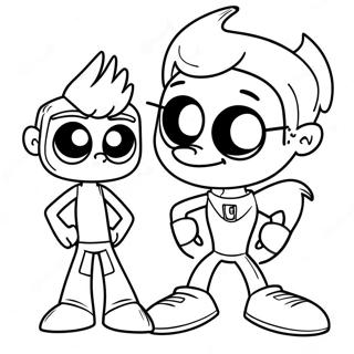 Page A Colorier De Johnny Test Avec Dukey 26302-24110