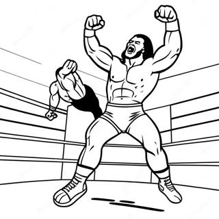 Page A Colorier Lutteuse Wwe Sautant Sur Un Adversaire 26342-24142