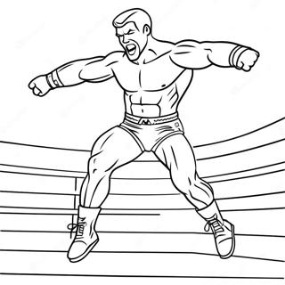 Page A Colorier Lutteuse Wwe Sautant Sur Un Adversaire 26342-24143