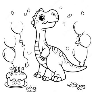 Anniversaire De Dinosaure Pages À Colorier