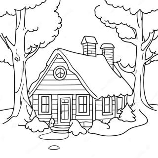 Page A Colorier Cottage De Noel Confortable 26403-24182