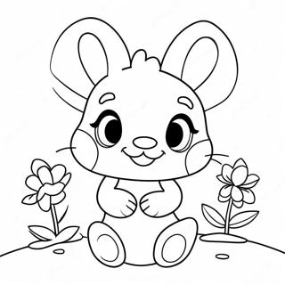 Bonnie Mignonne Avec Des Fleurs Page A Colorier 26473-24239